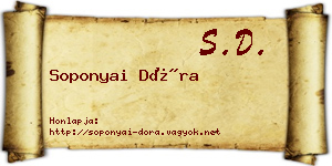 Soponyai Dóra névjegykártya