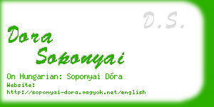 dora soponyai business card