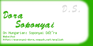 dora soponyai business card